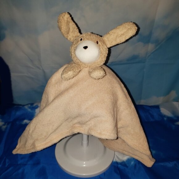 Emily & Oliver Rabbit + Bear 100% Organic Cotton Security PUPPY lovey Blanket - Picture 3 of 4